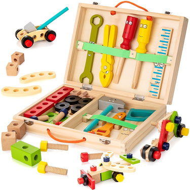 EcoToys Caja de Herramientas Colorida | Educativo y Creativo - Juguete DIY para Niños